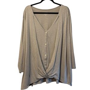 Chic Gray Front Knotted‎ Women's Top
